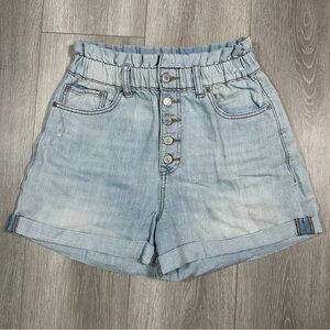 Express Shortie Extreme High Rise Paperbag-Waist Shorts. Medium